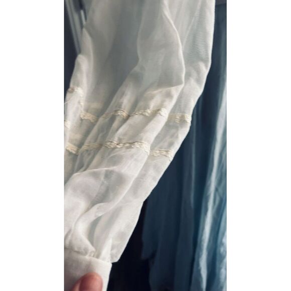 GUNNE SAX by JESSICA 70's Cloud Voile Blue Tie Back Maxi Dress S XS - Picture 7 of 16